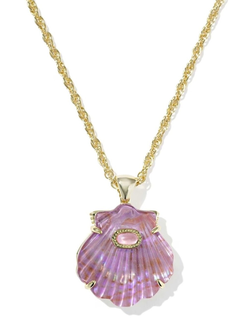 Kendra Scott Brynne Shell Gold Short Pendant Necklace